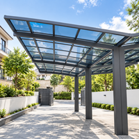 Abri de voiture en aluminium avec toit en polycarbonate pour immeuble de bureaux, abri de stationnement, abri pour véhicules commerciaux