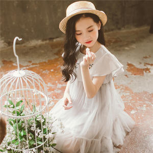 Di Colore Rosa caldo Ragazze Piuttosto Floreale Con Paillettes Bianco abito Da Commercio All'ingrosso Della Cina Fornitore - Product Image 2