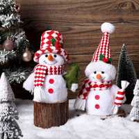 Muñeco de Nieve de Peluche con Luz Suave de 13 Pulgadas, Muñeco de Nieve Navideño de Peluche, Decoración Navideña para Mesa de Interior, Regalo