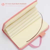 Carnet de poche A7 à couverture rigide, reliure thermique, petit format, en lin, pages vierges, journal, fournitures d'écriture pour le bureau, la maison et l'école, cadeau