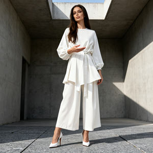 Robe Abaya décontractée modeste en polyester uni pour femmes musulmanes, fournisseur en gros de Chine, nouveau design - Product Image 2