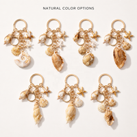 Porte-clés créatif en forme de coquillage, conque et étoile de mer simulés, souvenir de vacances à la plage, breloque pendentif RR10