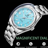 Nuovo BENYAR 5185 Orologio Meccanico di Lusso da Uomo, Impermeabile 3BAR, Automatico in Acciaio Inossidabile, Cronografo Sportivo Subacqueo