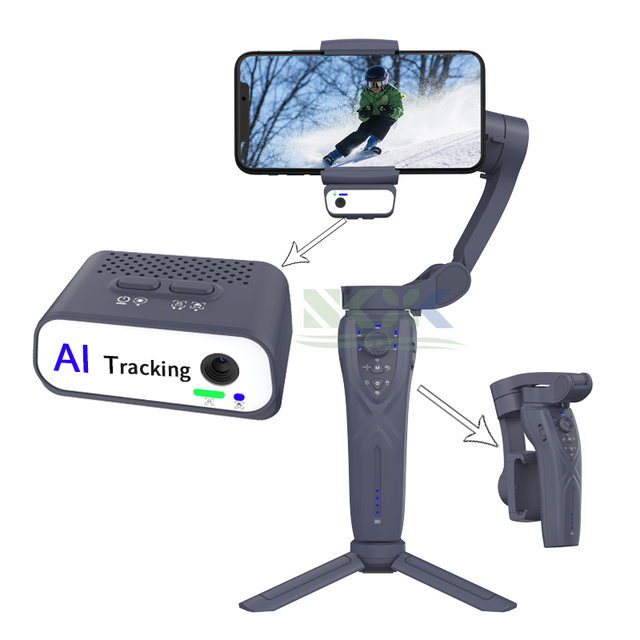 Smart Gimbal Stabilizer With AI Auto Face Tracking Fill Light Mobile Gimbal 3-Axis Handheld Anti-shake