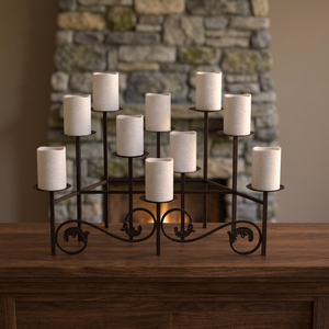 AK laiton vente chaude décoratif métal noir bougeoir pour 10 bougies pour mariage noël église décoration de la maison - Product Image 2