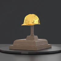 Casque de sécurité en gros personnalisé trophée casquette sur support en bois cadeaux en métal personnalisés technique de coulée