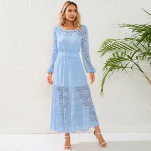 Hot sale Women Clothing Female Dress Floral Lace Vintage knitted Formal Chic And Elegant Fall Outfits Women's Dresses