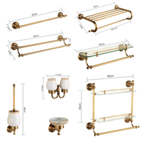 Ensemble de quincaillerie de salle de bain de luxe en cuivre de haute qualité, garantie de 10 ans, kit d'articles sanitaires, ensembles d'accessoires de salle de bain muraux