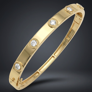Brazalete Geométrico de Acero Inoxidable Chapado en Oro de 14K para Mujer, Uso Diario - Product Image 2