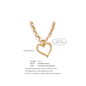 जिनयू 1697 18k गोल्ड प्लेटेड फैशन रोमांटिक आकर्षक गहने न्यूनतम स्टेनलेस स्टील दिल प्यार ड्रॉप हार - Product Image 6