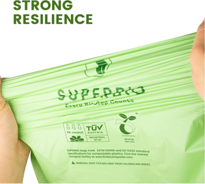 ถุงขยะครัวแบบมีเชือกผูก SUPERBIO ขนาด 13 แกลลอน 49.2 ลิตร ย่อยสลายได้ จำนวน 30 ใบ หนา 1 มิล สำหรับขยะเศษอาหาร - Product Image 6