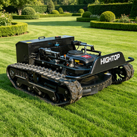 Tondeuse à gazon télécommandée à chenilles en caoutchouc tout-terrain HTM-800T, machine d'aménagement paysager intelligente à haute productivité