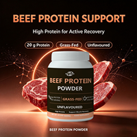 Poudre de protéines de bœuf nourri à l'herbe OEM, sans arôme, 660g, complément alimentaire pour la récupération musculaire, étiquette privée, logo personnalisé