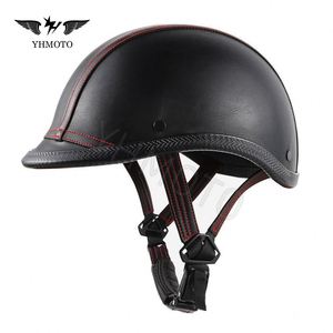 Casque demi-face YHMOTO, style rétro équestre, accessoires universels pour moto, pour hommes et femmes, homologué DOT - Product Image 2