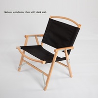Chaise pliante Kermit en bois de hêtre pour l'extérieur, chaise de camping portable en Oxford 1000D pour les voyages, les pique-niques, les parcs, la pêche et le glamping