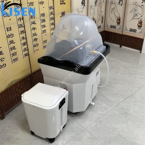 Lit de lavage de cheveux Kisen Salon avec bac à shampooing amovible, circulation d'eau, accessoires portables pour bac à shampooing, couleur noir et blanc - Product Image 3