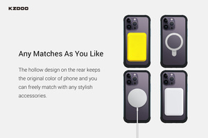 KZDOO Casing Ponsel Gradien Logam Pelindung Tahan Benturan Kelas Militer, Casing Ponsel Benturan untuk Iphone 14 Pro Max Plus Tren Mode - Product Image 6
