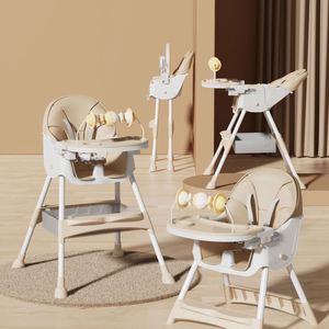 Silla de Comer para Bebés Contemporánea, Ajustable en Altura, con Bandeja Desmontable, Diseño Plegable y Portátil - Product Image 1