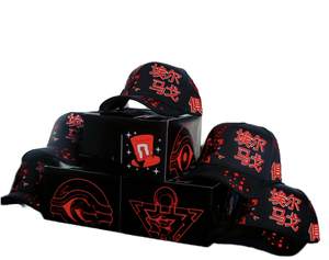 หมวกเบสบอลทรงสปอร์ตแบบ 5 แผง รุ่น Custom a Frame  ผ้าเทอร์รี่  ยี่ห้อ Gorra Barbas Hats X CT Murakami ปีกกว้าง  ตกแต่งด้วยหนังกลับ  ประดับคริสตัลและโครเมียม - Product Image 1