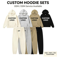 Ensemble de survêtement unisexe personnalisé avec sweat à capuche et pantalon de jogging à cordon, style décontracté pour l'automne