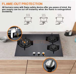 Cooking Appliances 3 Burner Cooktops Gas <b>Stove</b> 8mm Thickness Tempered Glass Built in Gas - Product Image 4