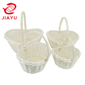 Cesta de mimbre tejida blanca para frutas, bonita cesta de flores para boda con decoración <span class=keywords><strong>natural</strong></span> hecha a mano para el hogar, 10% de descuento, venta al por mayor - Product Image 2