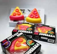 Jouet Squishy en forme de tranchette de pizza, TPR, doux, à presser, anti-stress, jouet sensoriel