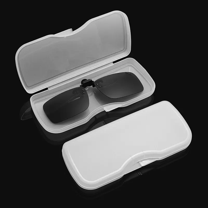 PVC plastique Durable étui à lunettes mat polarisé Clip lunettes de soleil boîte dure lunettes accessoires 2024 lunettes sac
