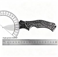 Cuchillo Plegable Stone Wash Deer, Herramienta Portátil para Desempacar, Cuchillo de Frutas para Exteriores de Alta Dureza y Precisión con Grabado, para Supervivencia en Camping