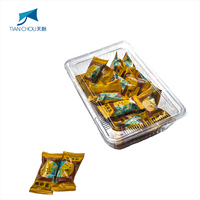 Contenants rectangulaires jetables en plastique de qualité alimentaire PET, épaisseur 0,5 mm, avec couvercles à charnière pour déjeuner, nouilles, pain, biscuits, gâteaux, sushis, salades