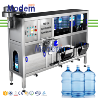 Ligne de rinçage, remplissage et bouchage automatique pour bidons d'eau en plastique de 5 gallons, avec pompe de précision 2 ml pour la production de boissons