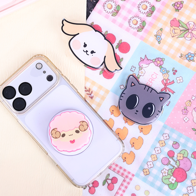 Custom Magnetic Grip Sublimation Socket Made of Plastic Poppings Acrylic Mobile Phone Stand Phone Grip