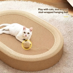 Tappetino Tiragraffi per Gatti in Sisal Ecologico, Resistente e Non Sfilacciante, con Cuccia e Giocattolo per Affilare le Unghie - Vendita all'Ingrosso - Product Image 2