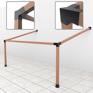 Kit de supports de pergola à toit incliné avec poutres en bois surélevées 4x4 '', kit de pergola bricolage support d'angle <span class=keywords><strong>120</strong></span> à 3 voies - Product Image 2