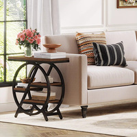 Console d'entrée de style américain en MDF, finition vieillie, forme de cadre personnalisable, table étroite avec rangement