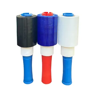 Color Stretch Rolls 10 cm 500 ft Industrial Strength Pallet Moving Supplies Wrapping Film with Dispenser