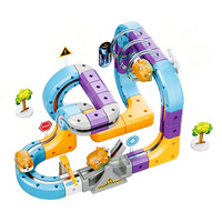 Jeu de construction magnétique 3D créatif STEM de 93 pièces pour l'apprentissage préscolaire, circuit magnétique pour hamster et course de voitures