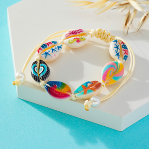 Spring New Jewelry Chic Women's Natural White <b>Shells</b> Braided <b>Bracelets</b> Waterproof Beach Seashell <b>Bracelets</b> Wholesale - Product Image 3