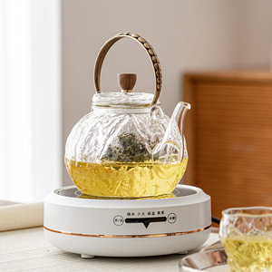 Tetera de vidrio Qingshan Hutong, estufa eléctrica de cerámica, resistente al calor, de gran capacidad, con asa para preparar té - Product Image 1