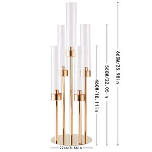 <span class=keywords><strong>Precio</strong></span> al por mayor 5/6 brazos portavelas de oro centros de mesa para decoración de velas de mesa de boda - Product Image 6