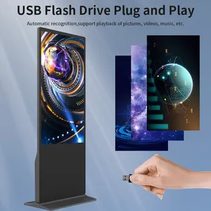 Vertical LCD Advertising Display Screen Full HD Digital Signage Player Kiosks