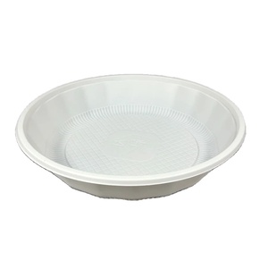 Hot wholesale customized white biodegradable disposable cornstarch plastic plate