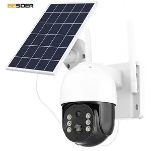 كاميرا 4G مع لوحة شمسية بطاقة Sim 8K 4K Cctv سلكية مجانية للأمن والمراقبة Cctiv Ip لوحة 5Mp Etanche Ptz Sentec