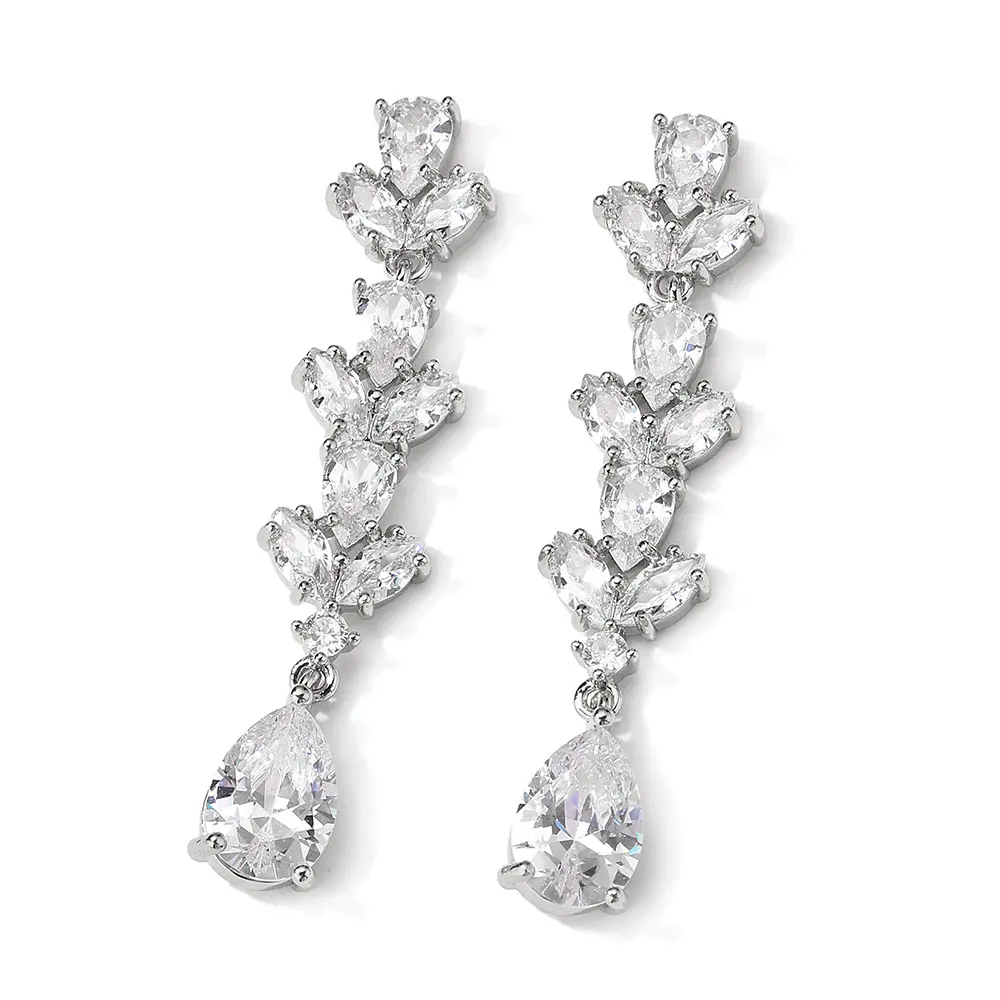 Pendientes de zirconia cúbica con diseño de diamante para mujer, aretes de boda 3A de alta calidad, joyería fina con estilo, 2022