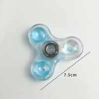 Gyroscope Métallique Lumineux en Cristal Transparent LED, Jouet de Décompression pour Doigts, Fidget Spinner Lumineux à Effet Sable Mouvant Beejay