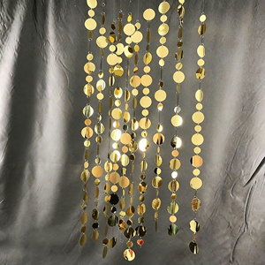 Cortina de Lluvia de Lentejuelas Doradas con Energía Eólica, Paneles Decorativos para Techo, Decoración Interior para Exteriores, Escenarios y Pasillos - Product Image 5