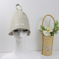 Gorro de Sauna de Fieltro Reciclado Ecológico Color Gris Vapor, Venta al por Mayor, Logotipo Personalizado, Directo de Fábrica, Gorro para Baño de Vapor y Spa