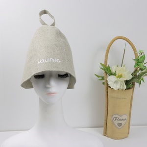 Gorro <span class=keywords><strong>de</strong></span> Sauna <span class=keywords><strong>de</strong></span> Fieltro Reciclado Ecológico Color Gris Vapor, Venta al por Mayor, Logotipo Personalizado, Directo <span class=keywords><strong>de</strong></span> Fábrica, Gorro para Baño <span class=keywords><strong>de</strong></span> Vapor y Spa - Product Image 1