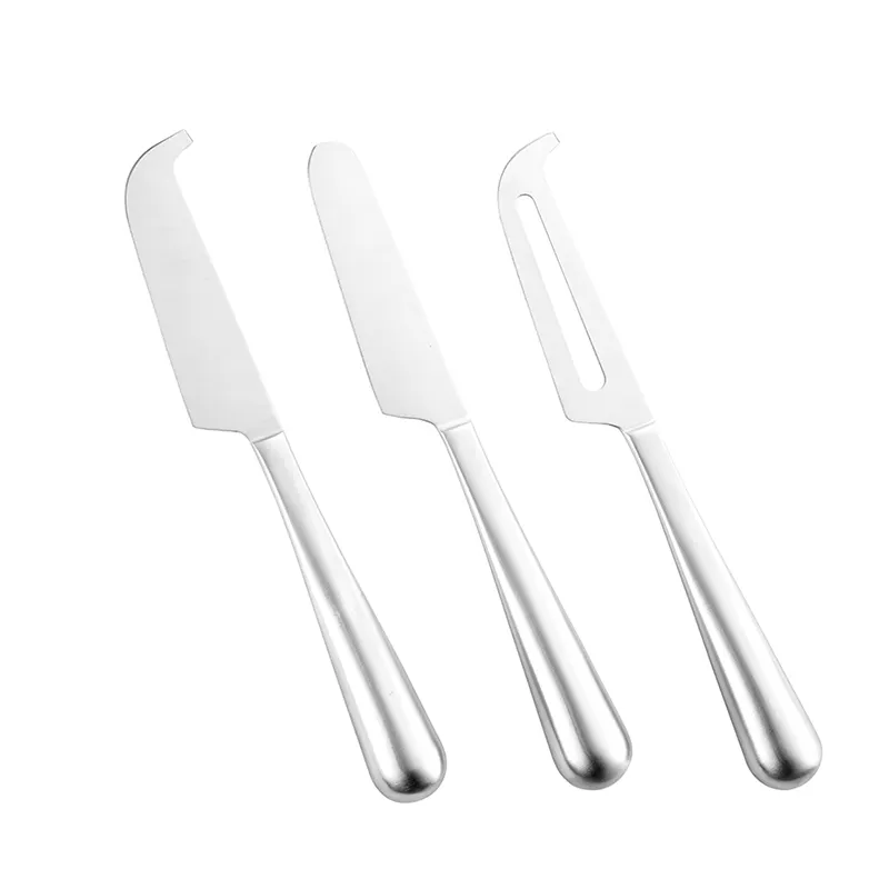 2024 Blister Card Cheese Tools Gift Box Hollow 3pcs Stainless Steel Cheese Knife