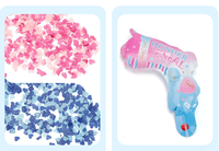 Confettis et Canon à Confettis pour Révélation du Sexe du Bébé, Décoration de Révélation du Sexe pour Baby Shower